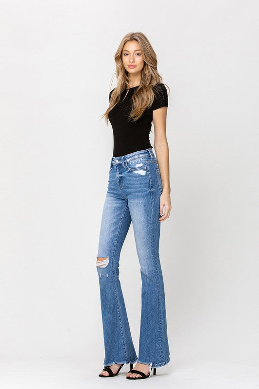 Serena High Rise Flare W/Flare Detail Jeans