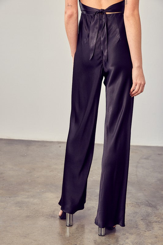 Just Business Satin Flared Pants