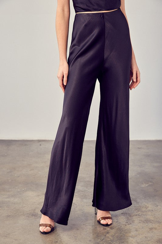 Just Business Satin Flared Pants