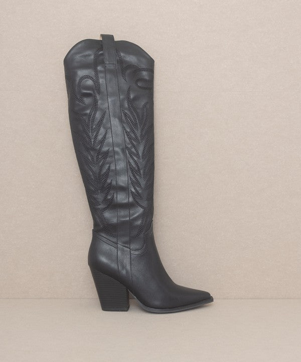 Bronco Knee High Embroidered Boots