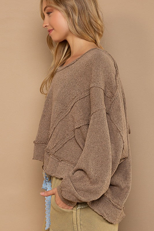 Rough Around the Edges Long Sleeve Sweater Top