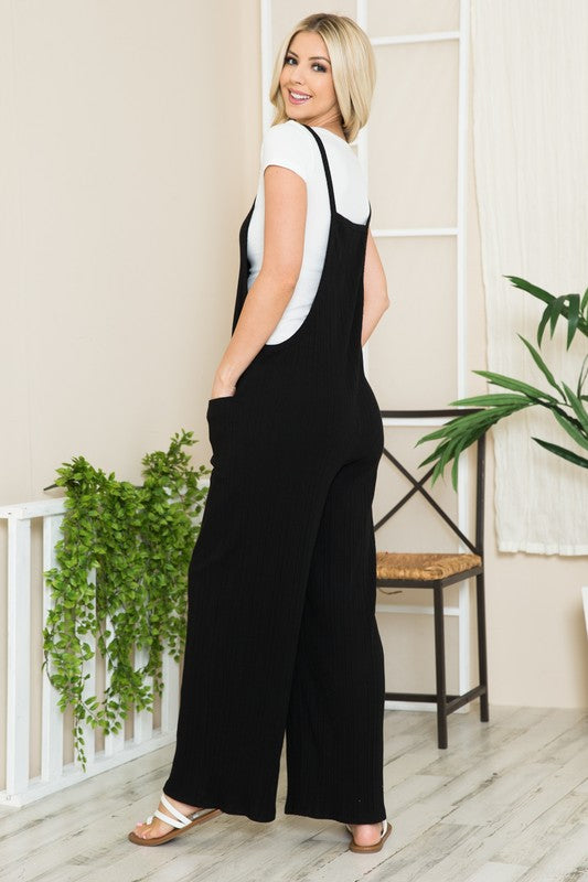 Bliss Wide Legged Overall Jumpsuit