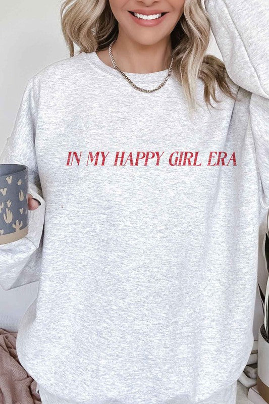 In My Happy Girl Era Oversized Graphic Sweatshirt