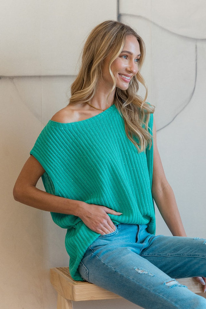 Daytime Outing Ribbed Round Neck Sweater Top