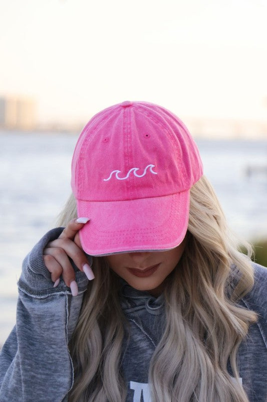 Beach Wave Embroidered Baseball Hat