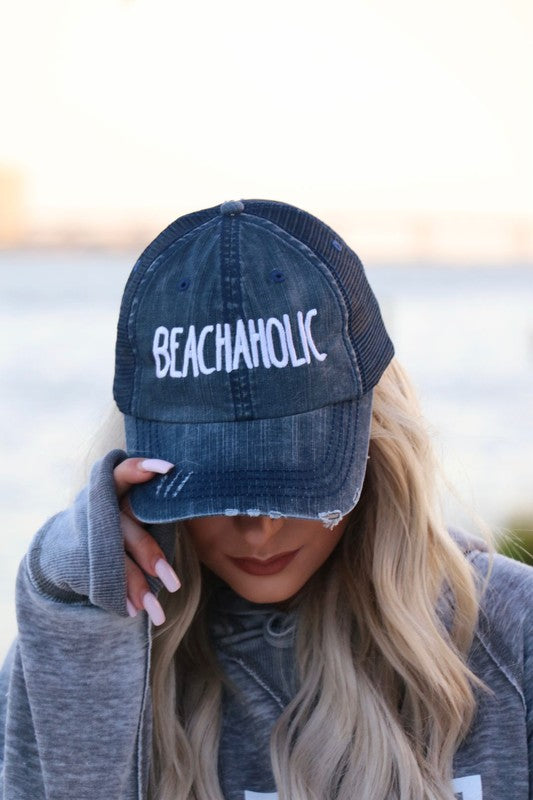 Beachaholic Embroidered Trucker Hat