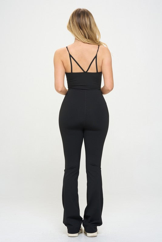 Perfectly Shaped Flared Athletic Jumpsuit