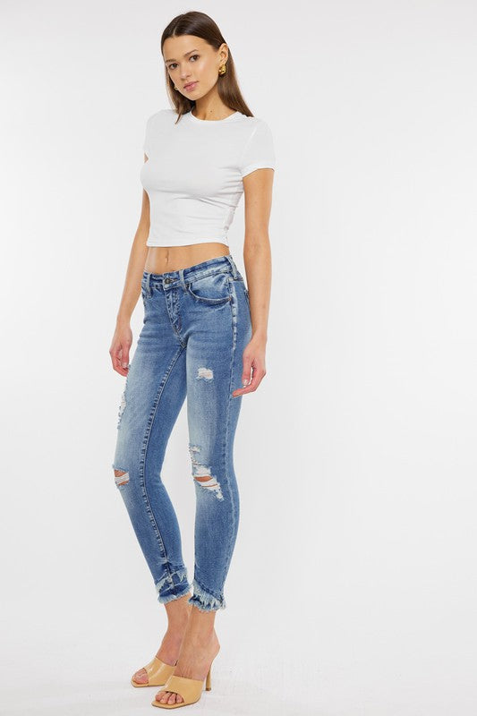 The Chloe Mid Rise Ankle Skinny Jeans