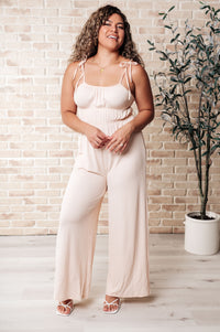 Eden Elastic Waist Jumpsuit Apricot