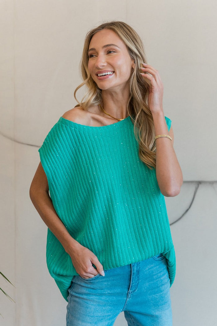 Daytime Outing Ribbed Round Neck Sweater Top