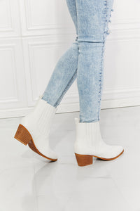 White Love the Journey Stacked Heel Chelsea Boot