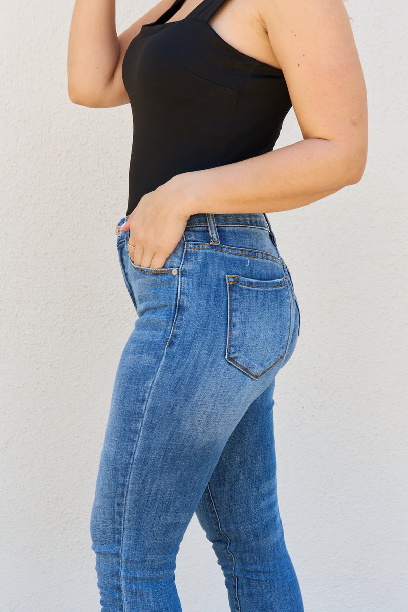 Lindsay Raw Hem High Rise Skinny Jeans