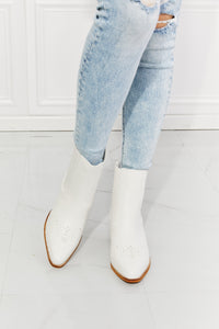 White Love the Journey Stacked Heel Chelsea Boot