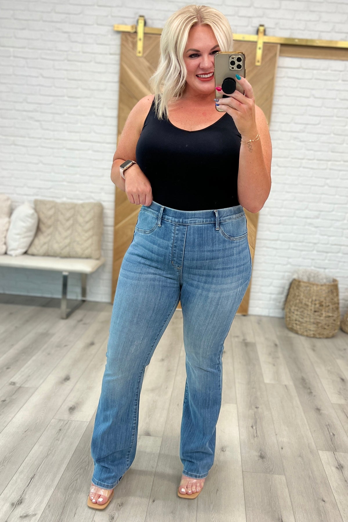 Paula High Rise Pull On Slim Bootcut Judy Blue Jeans