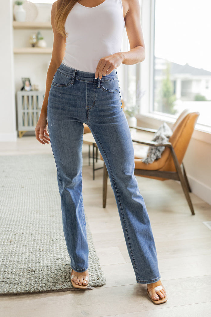 Paula High Rise Pull On Slim Bootcut Judy Blue Jeans