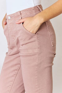 Into Mauve High Rise Ankle Flare Jeans